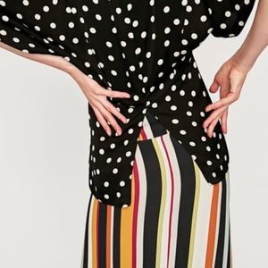 zara polka dot combined top